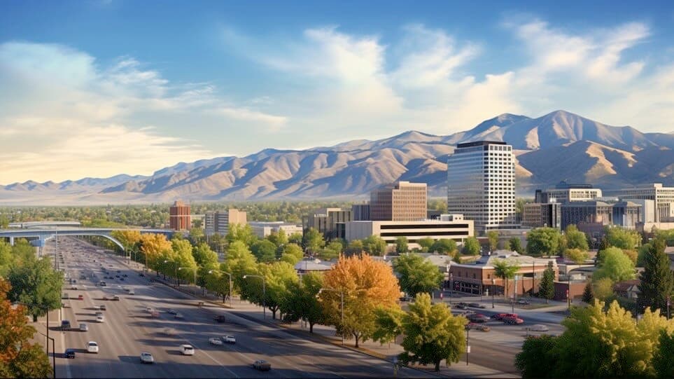 Boise street picturing buildings 