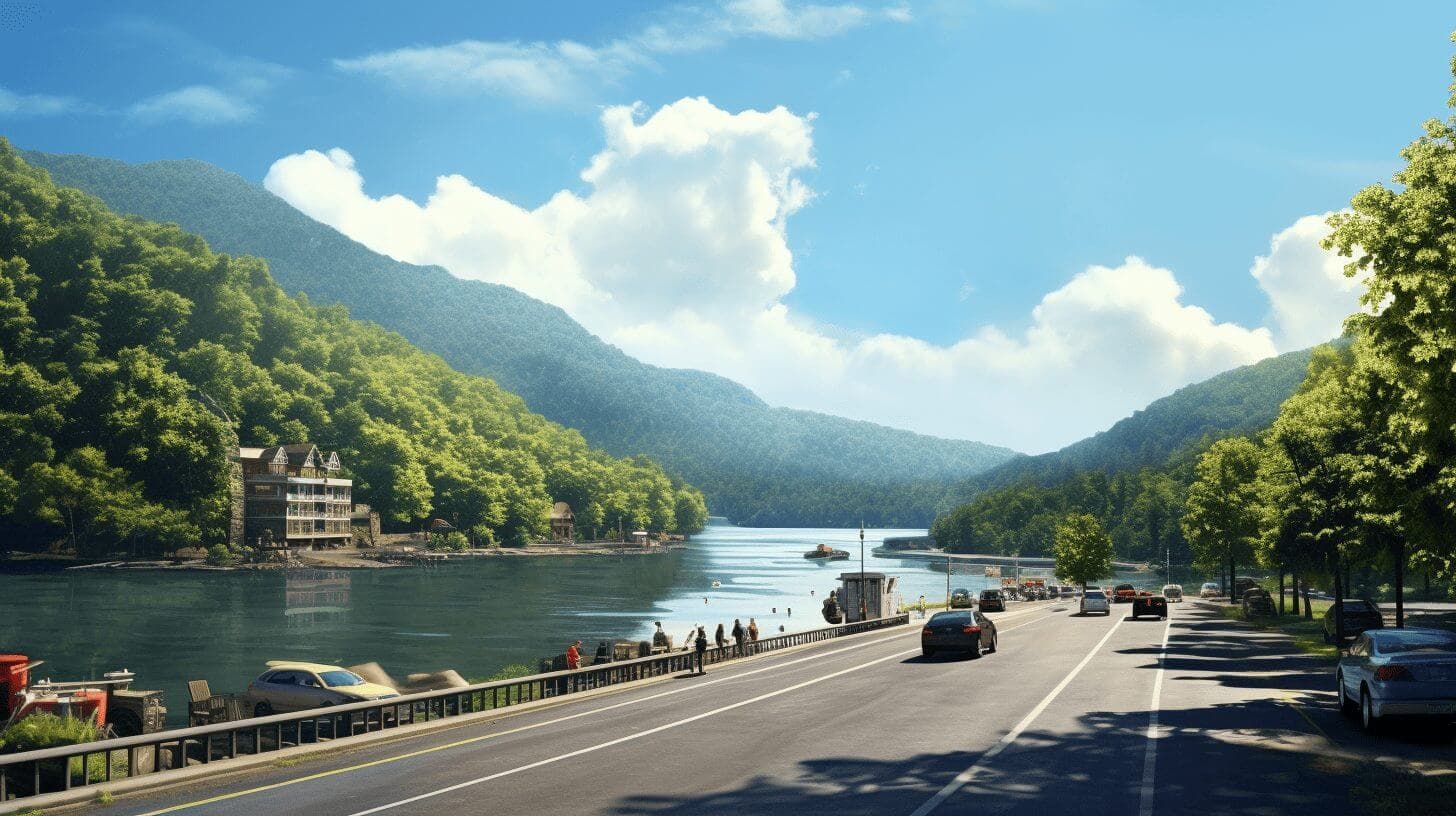 a view of the city of Cheat Lake in West Virginia