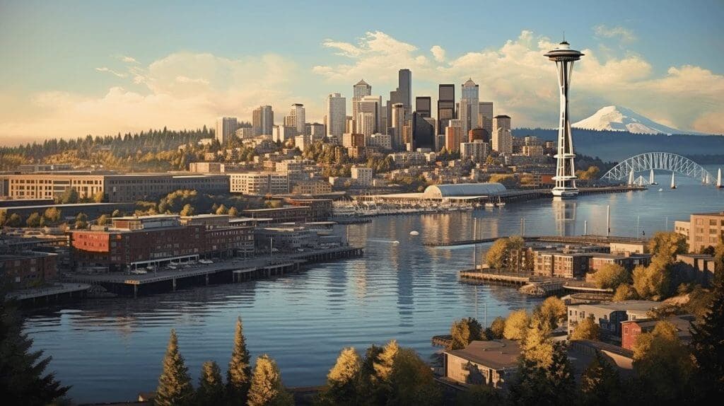 a panoramic view of seattle in Washington