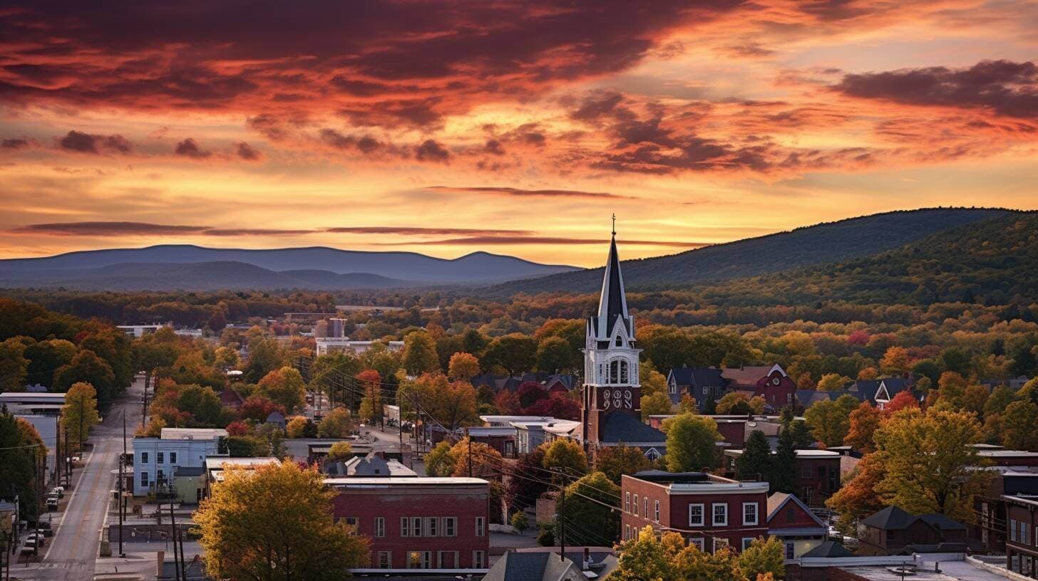 the sunset in lebanon, new hampshire