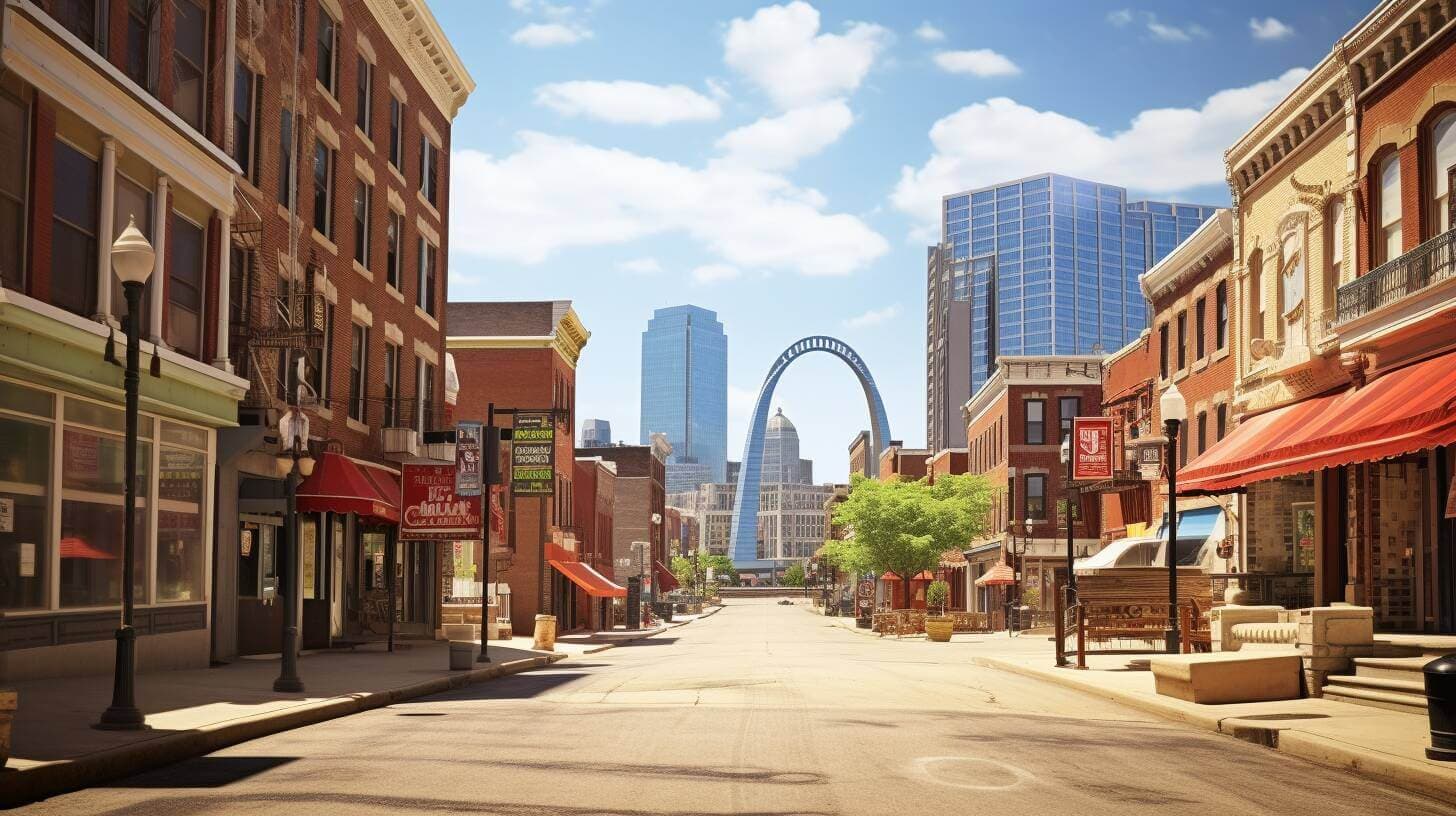 a street view of st. louis, Missouri
