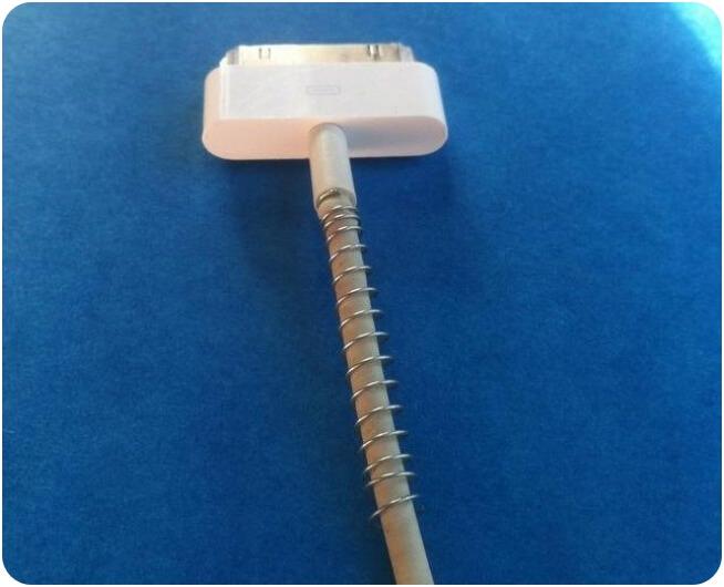 Travel Hacks: keep charger/iPhone cords in good condition with pen springs