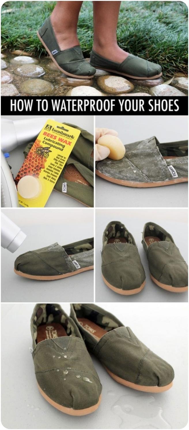 Travel Hacks: waterproof shoes with beeswax