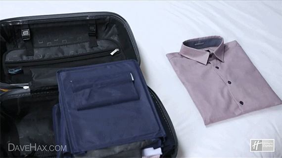 Travel Hacks: keep your shirt collars crisp with rolled-up belts