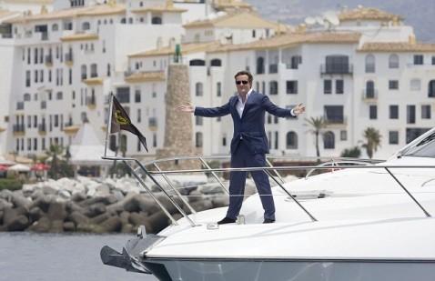 Piers Morgan filming in Marbella for his TV programme on the rich and famous.