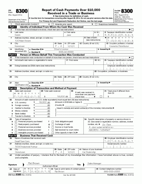 IRS FORM 8300 GUIDE 