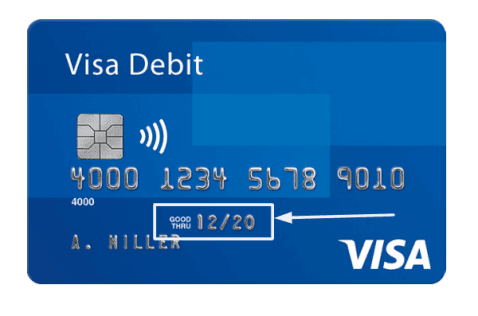 image of a debit card with the expiration date highlighted
