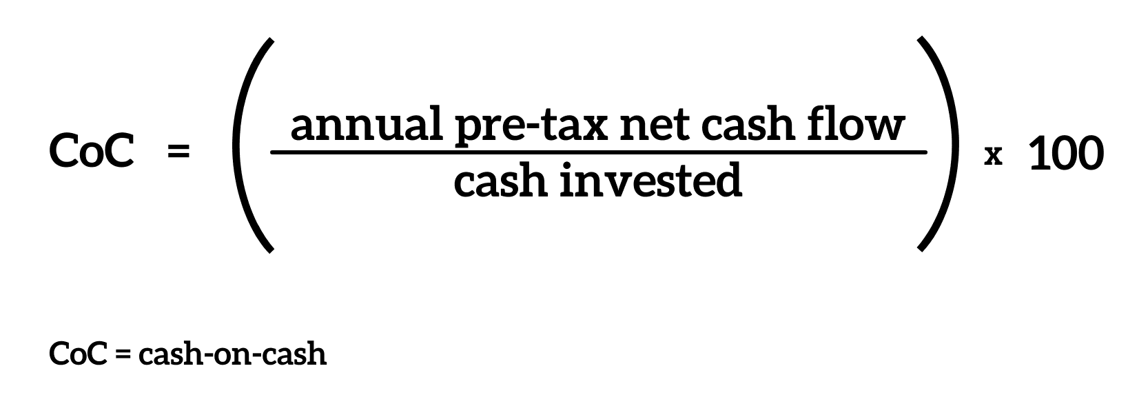 General calculation for cash-on-cash