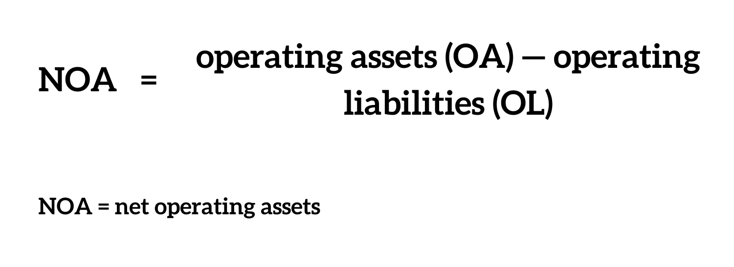 Calculation for net operating assets