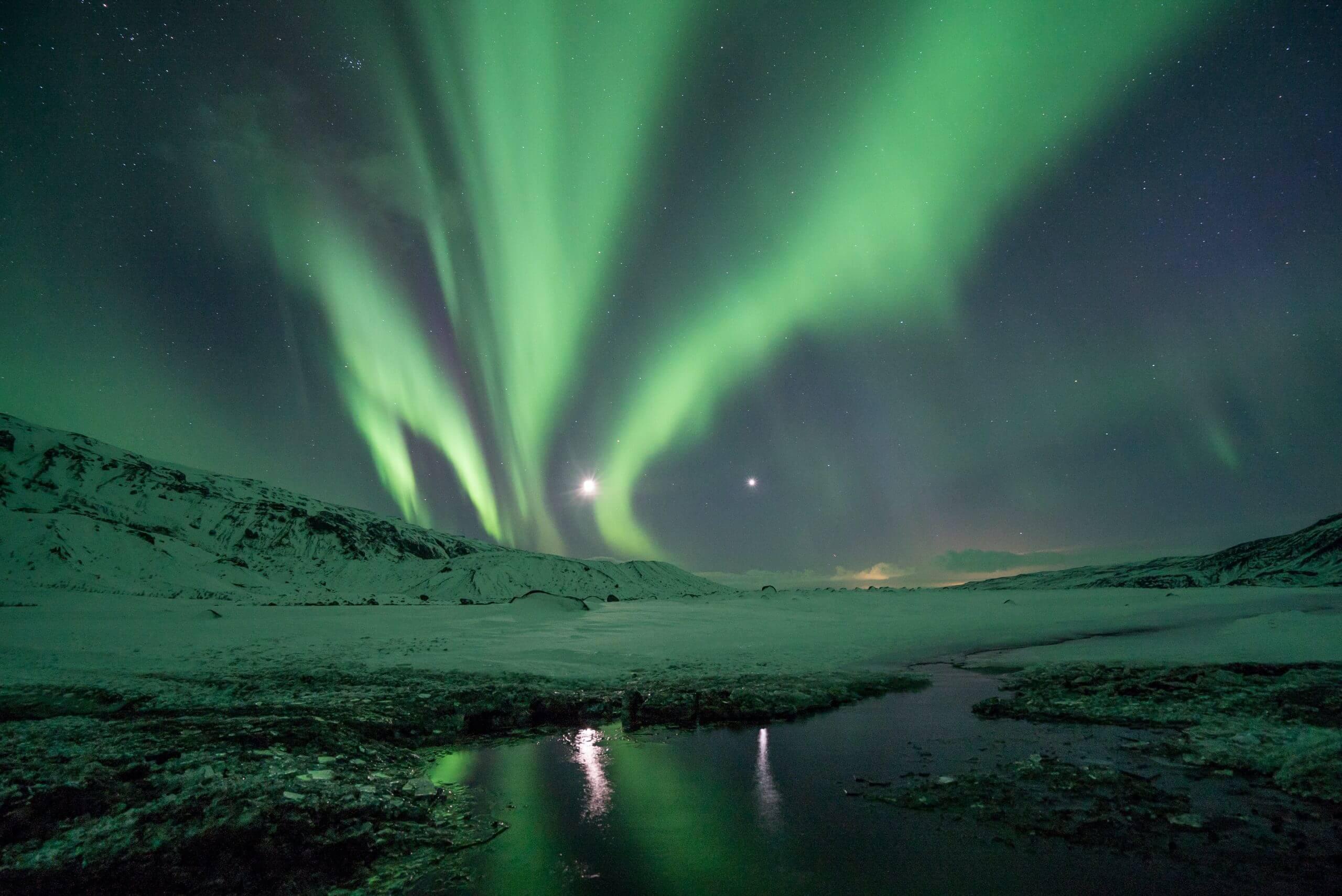 Photo of northern lights in Iceland