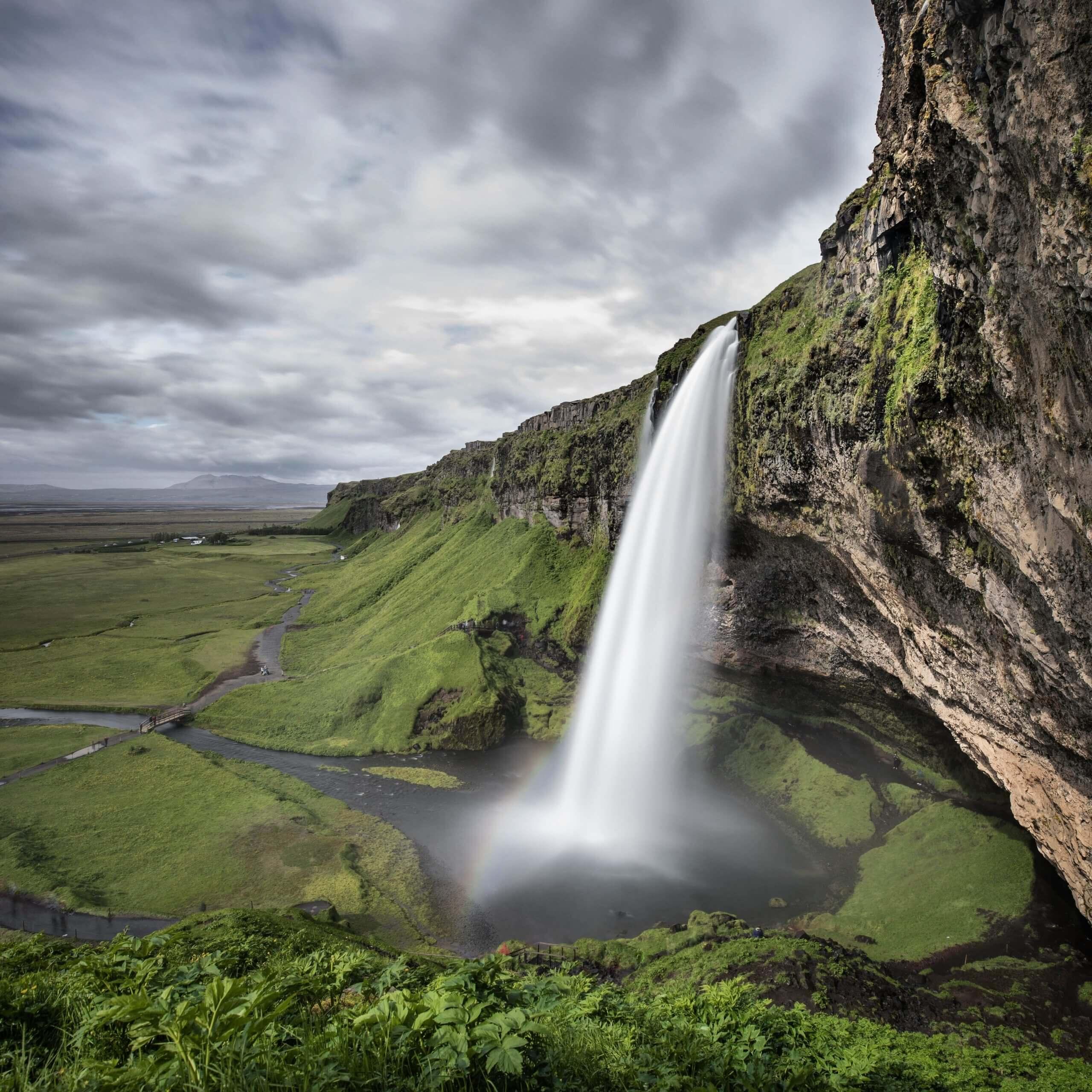 Photo of huge waterfall in Iceland