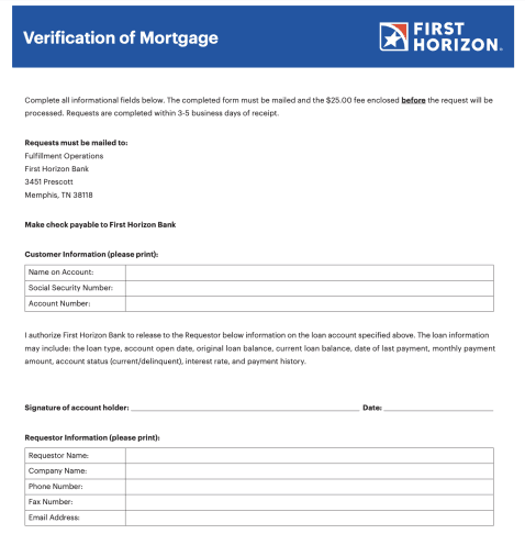 Verification of Mortgage example
