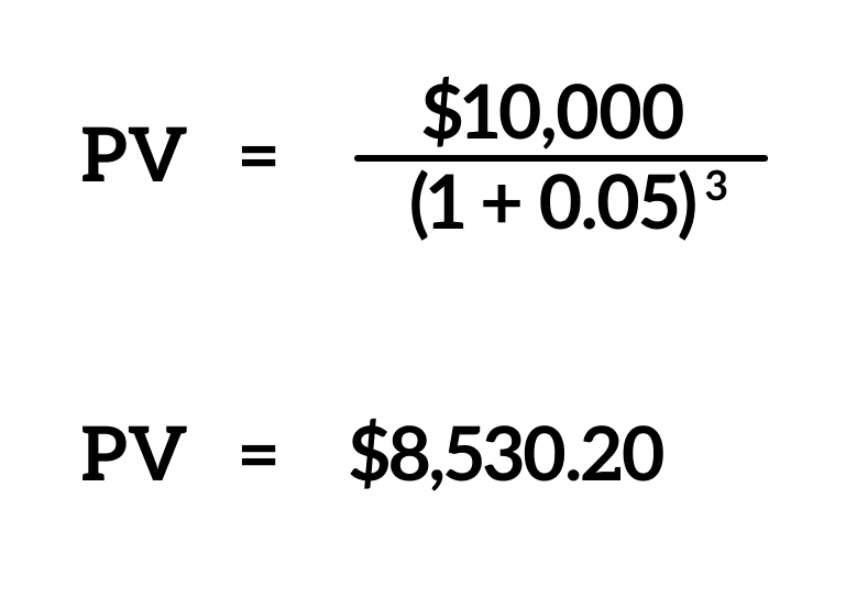 Example calculation for present value