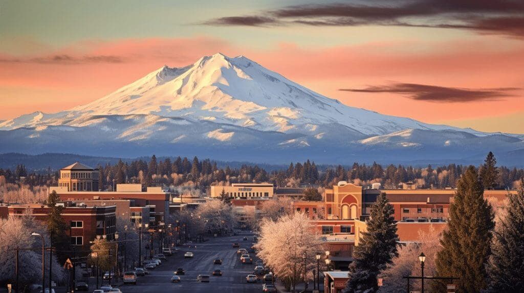 a view of the city of Bend, Oregon