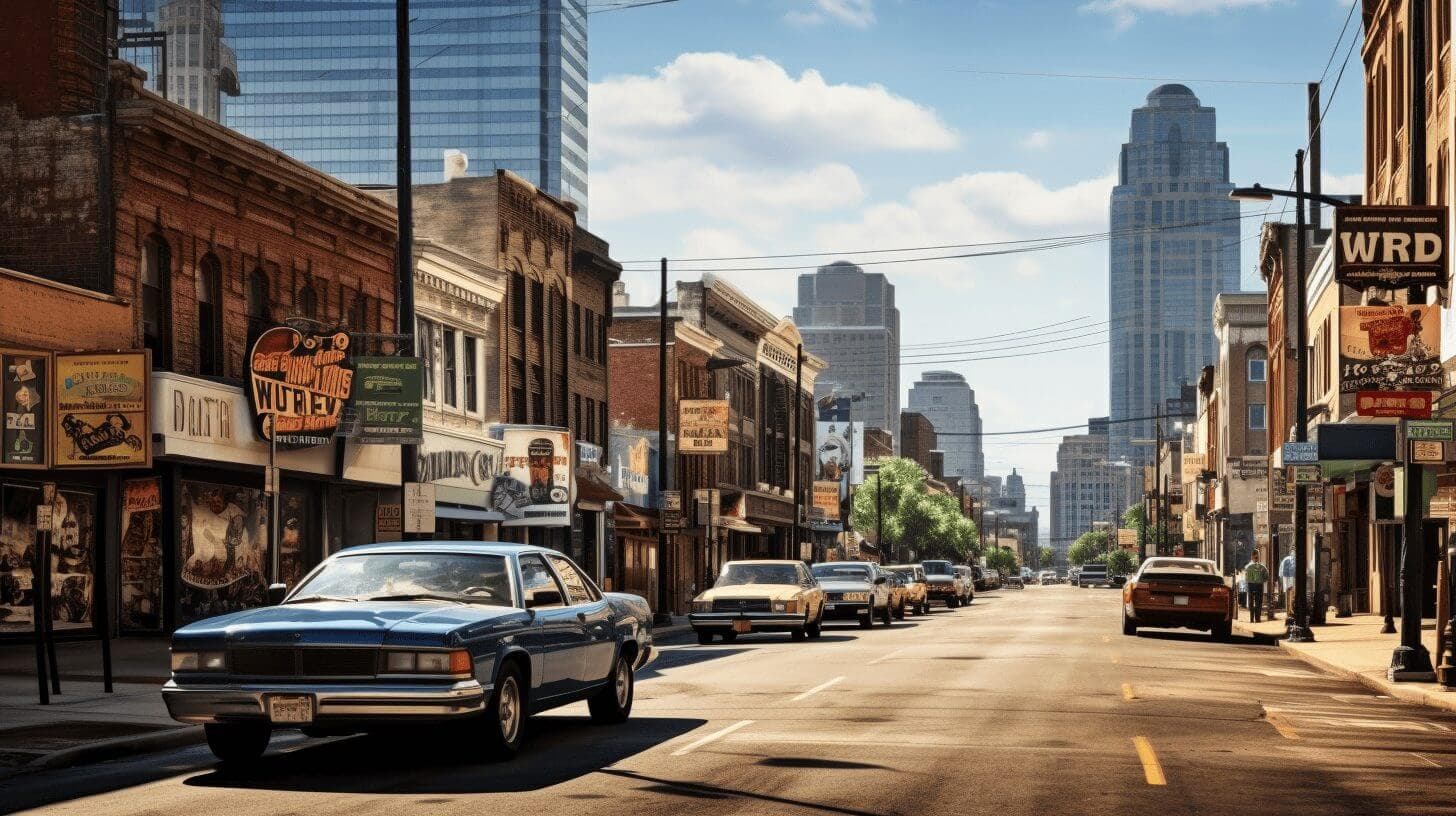 a view of a street in memphis, tennessee