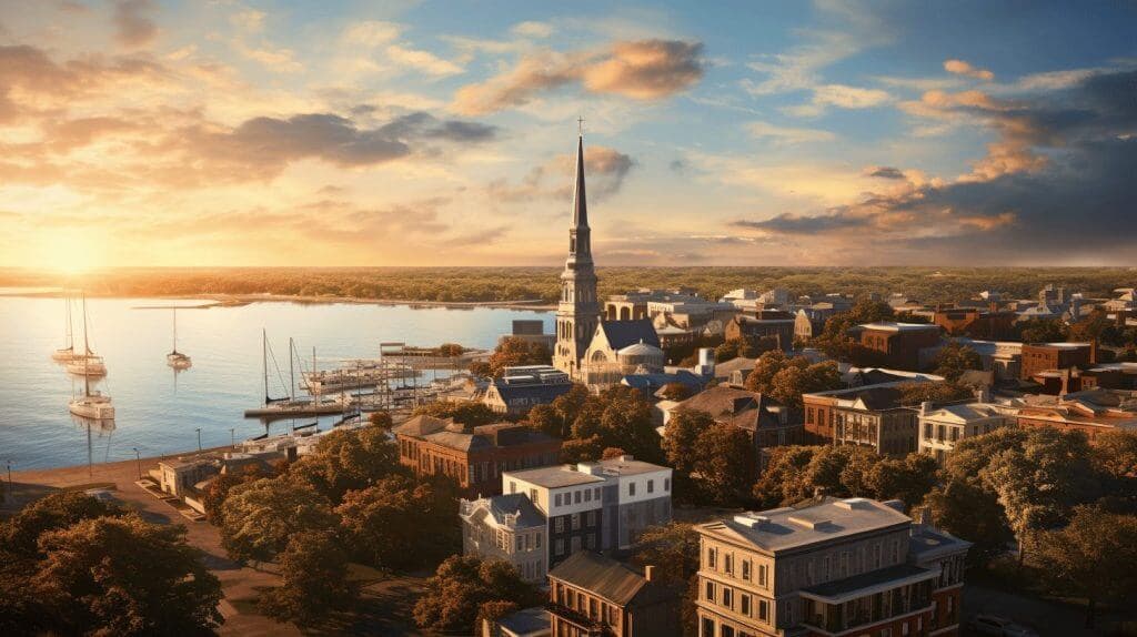 a view of the city of charleston, south carolina