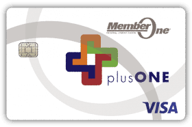 Member One FCU plusONE Visa Credit Card logo