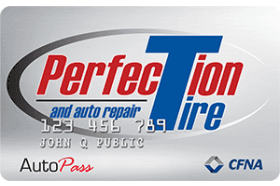 Perfection Tire and Auto Repair Credit Card logo